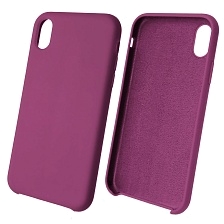 Чехол накладка Silicon Case для APPLE iPhone XR, силикон, бархат, цвет пурпурный. Чехол накладка Silicon Case для APPLE iPhone XR, силикон, бархат, цвет пурпурный.