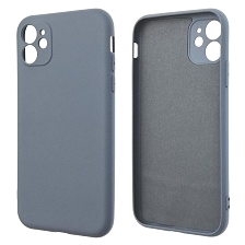 Чехол накладка NANO для APPLE iPhone 11, силикон, бархат, цвет темно серый