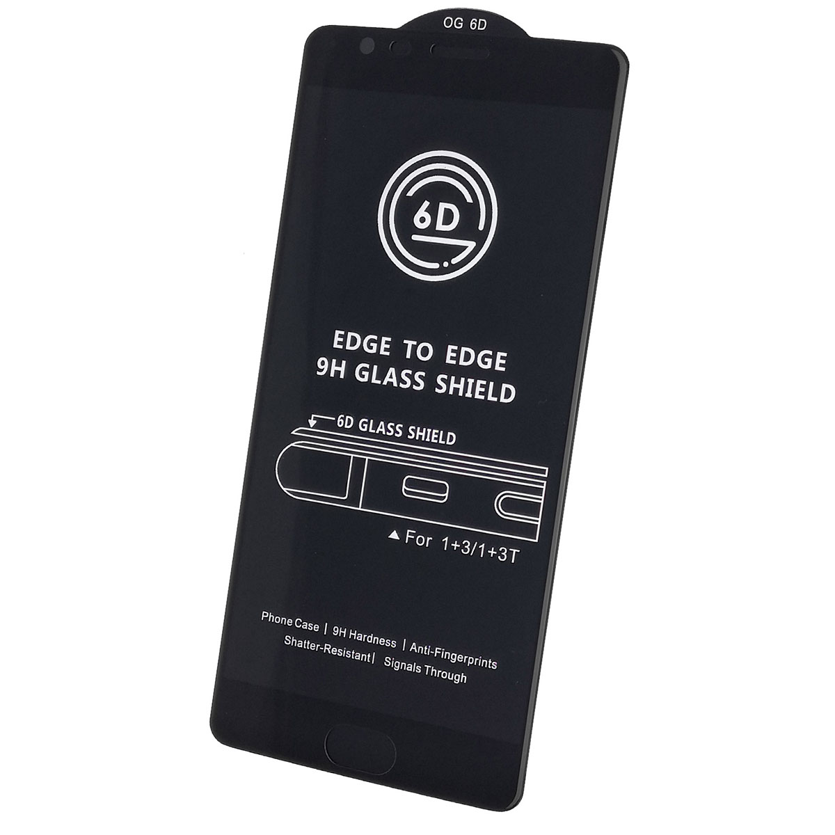 Защитное стекло 6D G-Rhino для OnePlus 3, 3T, цвет окантовки черный