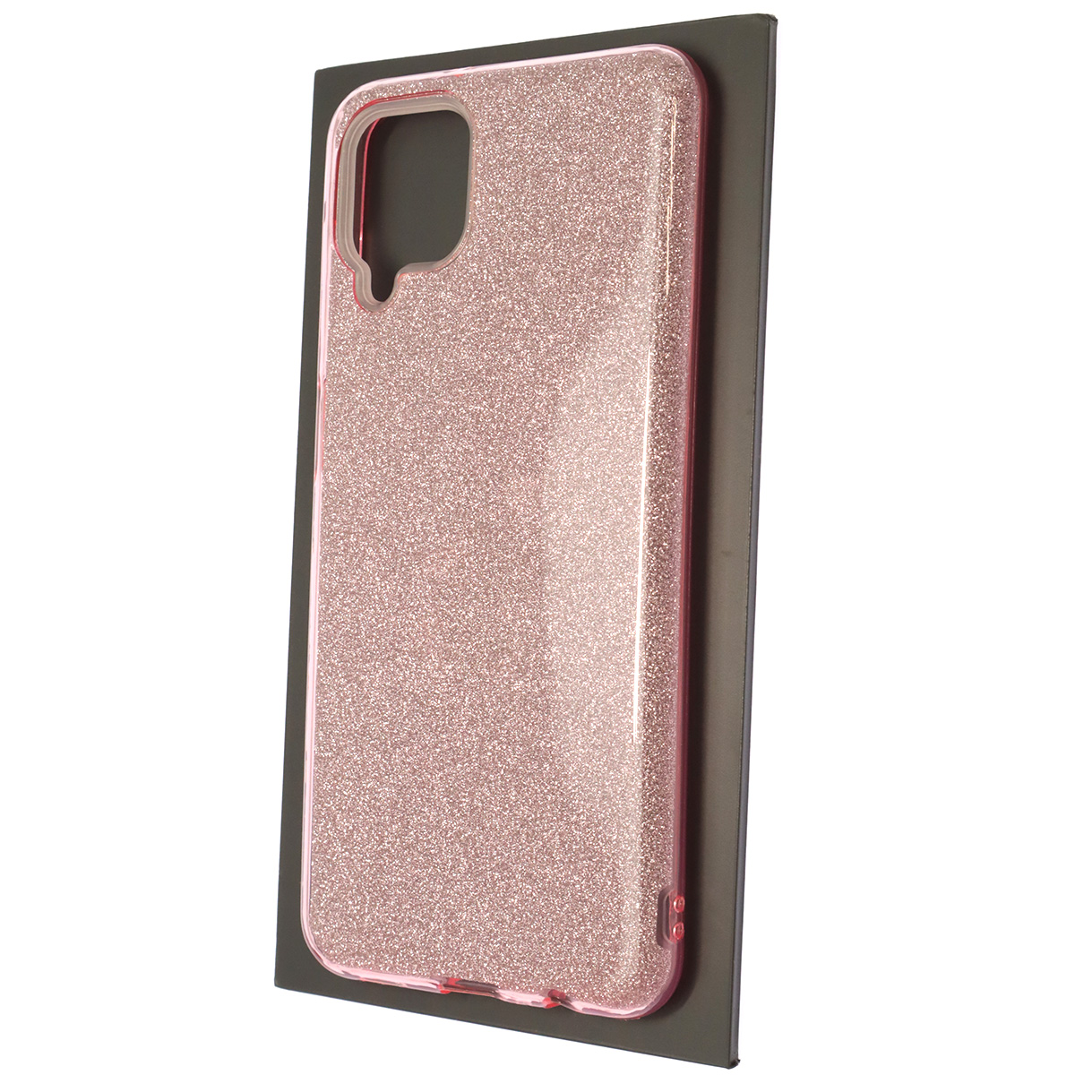 Чехол накладка SHINE для SAMSUNG Galaxy A12 (SM-A125), силикон, блестки, цвет розовый