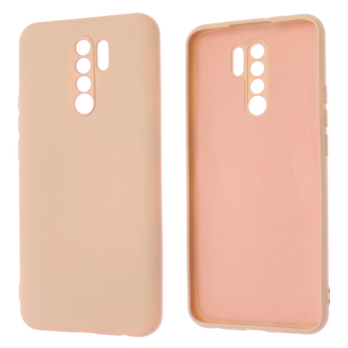 Чехол накладка NANO для XIAOMI Redmi 9, силикон, бархат, цвет розовый песок