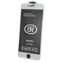 Защитное стекло 9H BRAUFFEN для APPLE iPhone 7, iPhone 8, цвет окантовки белый Защитное стекло 9H BRAUFFEN для APPLE iPhone 7, iPhone 8, цвет окантовки белый