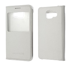 Чехол книжка для SAMSUNG Galaxy A3 2016 (SM-A310), экокожа, пластик, цвет белый.