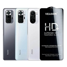 Защитное стекло VEASON HD+ для XIAOMI Redmi Note 10 Pro, POCO F3, цвет окантовки черный