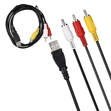 Кабель USB 2.0 на 3RCA, длина 1.5 м, цвет черный