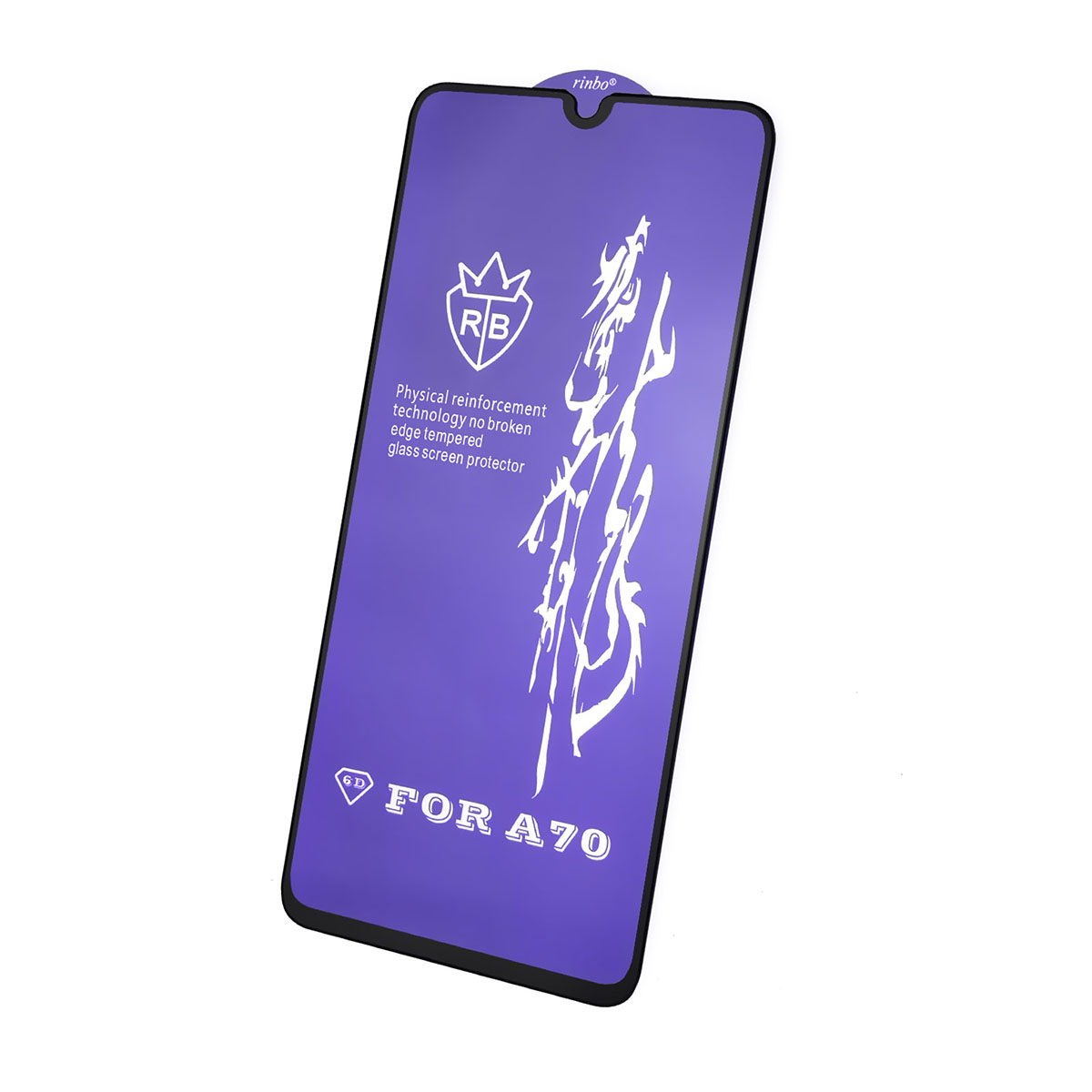 Защитное стекло 9H Rinbo для SAMSUNG Galaxy A70 (SM-A705), A70s (SM-A707), XIAOMI Redmi 9A, Redmi 9C, цвет окантовки черный.