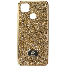 Чехол накладка Queen для XIAOMI Redmi 9C, Redmi 10A, силикон, стразы, цвет золотистый Чехол накладка Queen для XIAOMI Redmi 9C, Redmi 10A, силикон, стразы, цвет золотистый