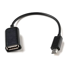OTG переходник, адаптер Micro USB на USB, длина 0.15 метра, цвет черный