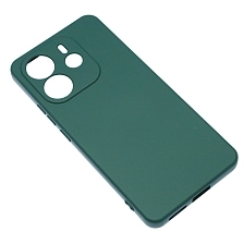 Чехол накладка NANO для XIAOMI Redmi Note 14 4G, защита камеры, силикон, бархат, цвет темно зеленый