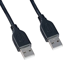 Соединительный кабель Perfeo USB 2.0 Am-USB 2.0 Am, длина 1.8 м, силикон, цвет черный