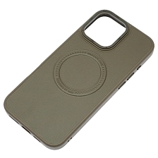 Чехол накладка Creative Stylish с поддержкой MagSafe для APPLE iPhone 16 Pro Max, защита камеры, экокожа, бархат, цвет темно коричневый