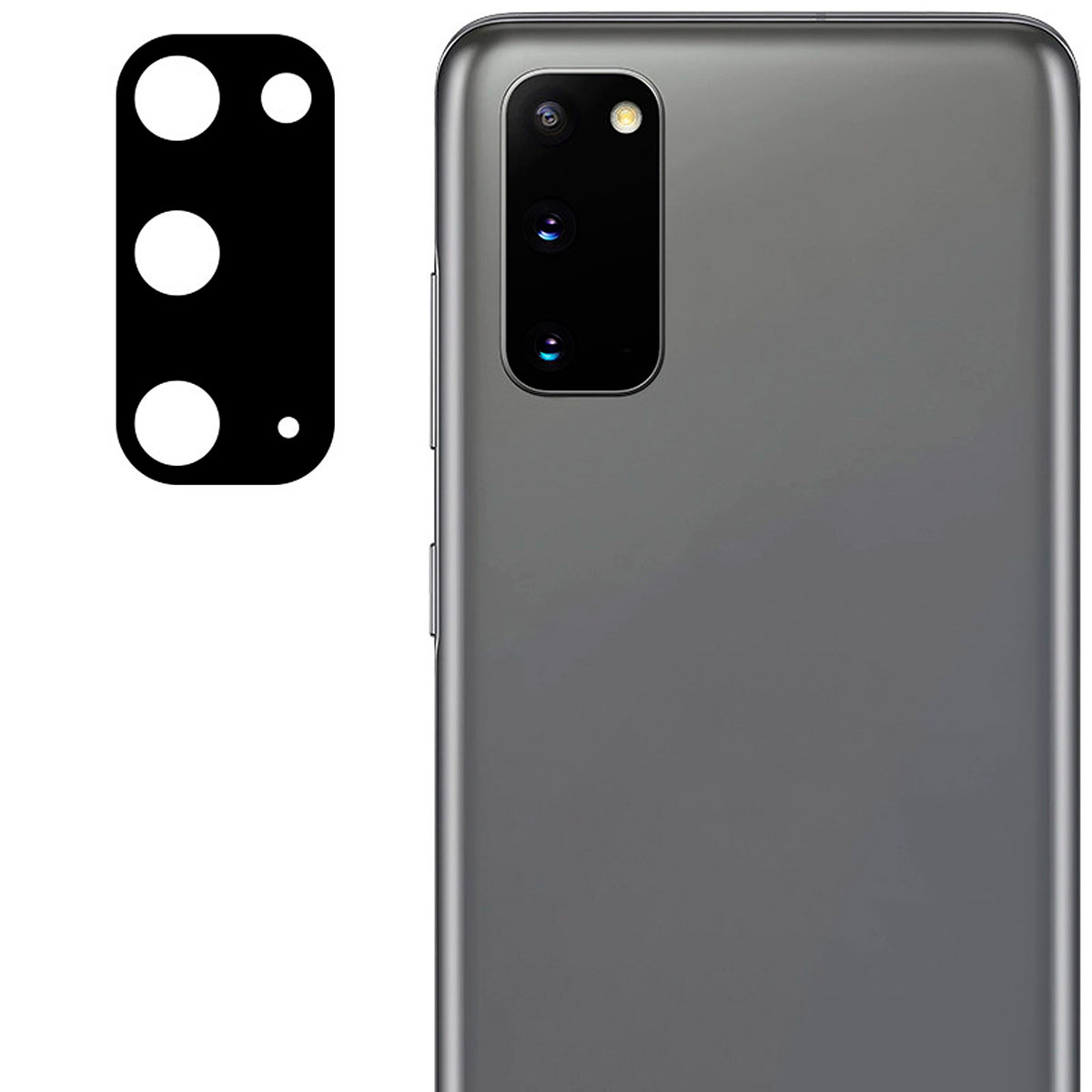 Защитное стекло на заднюю камеру для SAMSUNG Galaxy S20, цвет черный