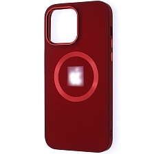 Чехол накладка с поддержкой MagSafe для APPLE iPhone 14 Pro Max (6.7"), силикон, пластик, цвет красный