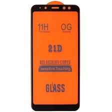 Защитное стекло 21D для SAMSUNG Galaxy A6 2018 (SM-A600), J6 2018 (SM-J600), цвет окантовки черный