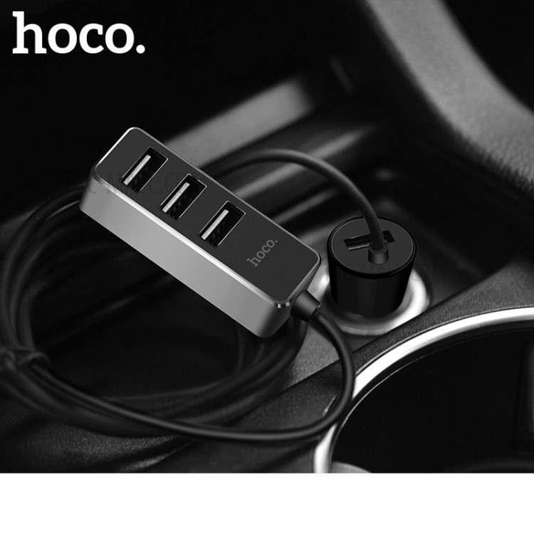 HOCO Z17B Автомобильное зарядное устройство с 4 USB 5V-5.5A, цвет чёрный.