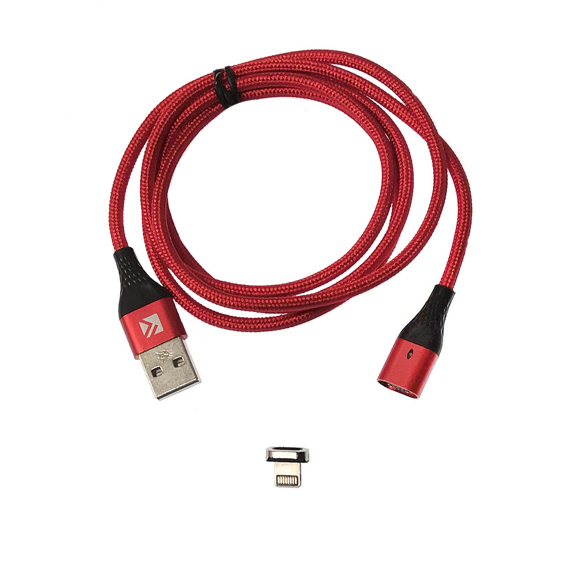 Магнитный зарядный кабель FLOVEME Lightning 8 pin, 2A, длина 1 метр, цвет красный