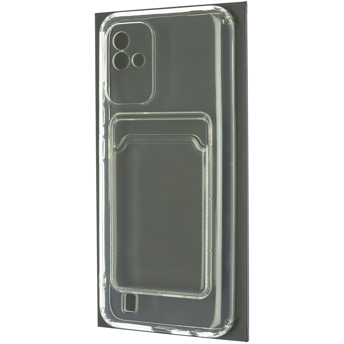 Чехол накладка CARD CASE для Realme Narzo 50i, силикон, отдел для карт, цвет прозрачный Чехол накладка CARD CASE для Realme Narzo 50i, силикон, отдел для карт, цвет прозрачный