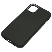 Чехол накладка VICTORIA для APPLE iPhone 11, силикон, пластик, текстура кожи, бархат, цвет черный