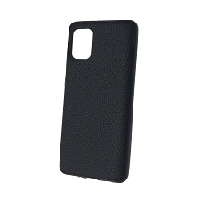 Чехол накладка для SAMSUNG Galaxy A31 (SM-A315), силикон, под кожу, цвет черный