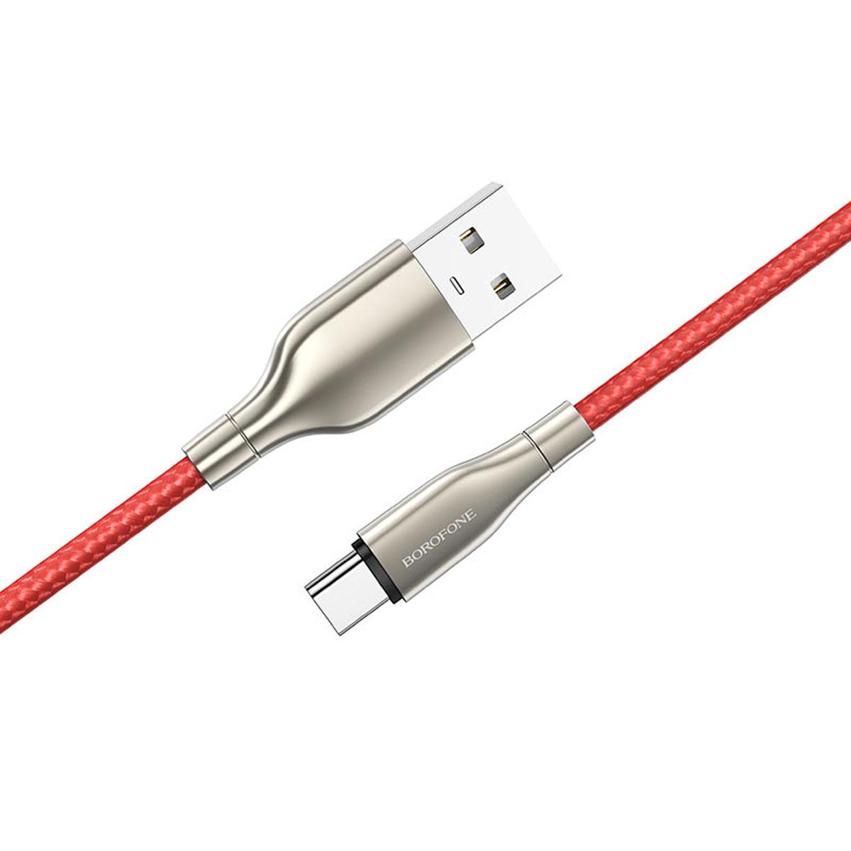 Кабель BOROFONE BX45 Fast USB Type C, 3А, длина 1 метр, силикон, нейлоновое армирование, цвет красный