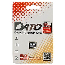 Карта памяти MicroSDHC 16GB DATO Class 10, без адаптера