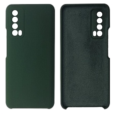 Чехол накладка Silicon Cover для HUAWEI P Smart 2021, силикон, бархат, цвет темно зеленый