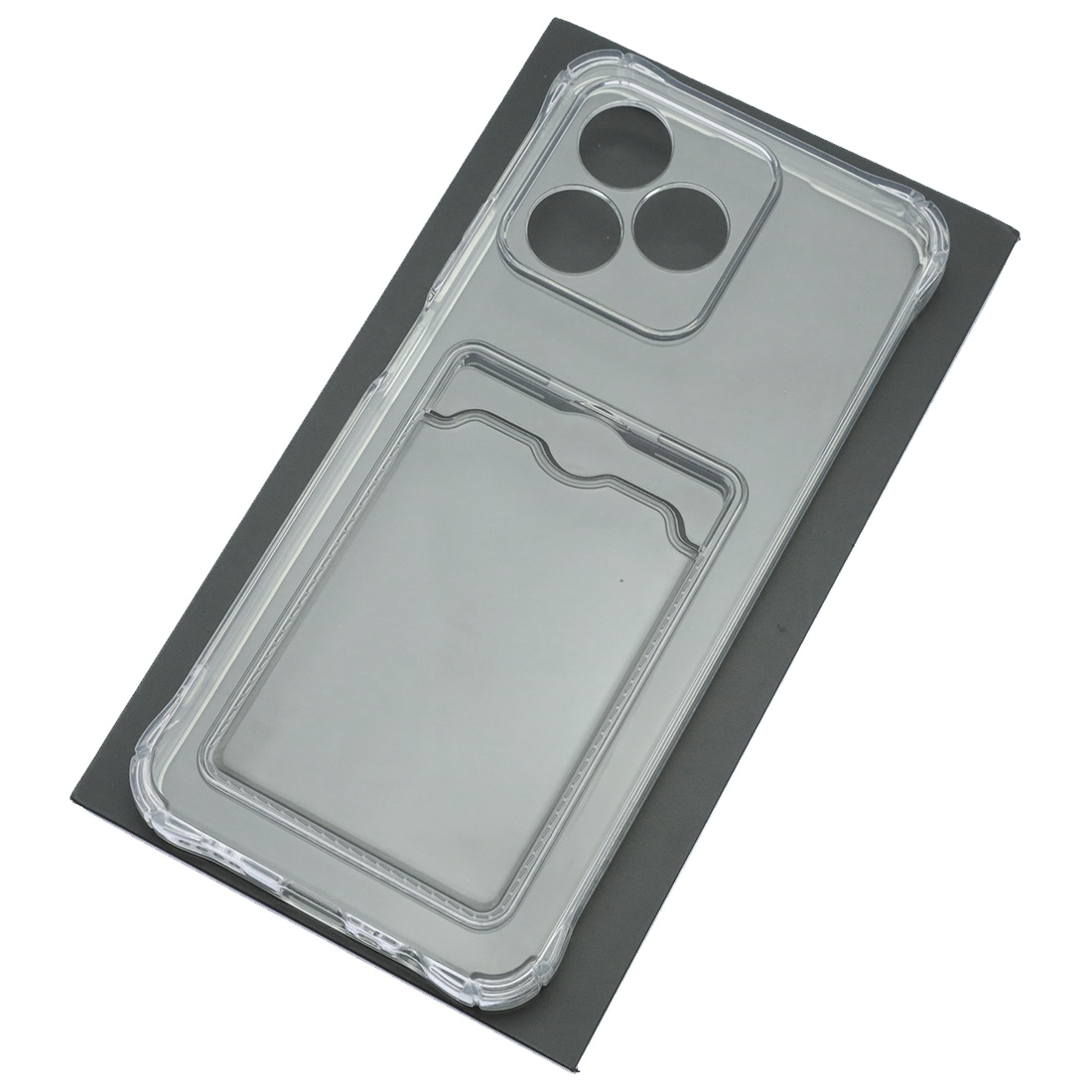 Чехол накладка CARD CASE для Realme C51, C53, силикон, защита камеры, отдел для карт, цвет прозрачный Чехол накладка CARD CASE для Realme C51, C53, силикон, защита камеры, отдел для карт, цвет прозрачный