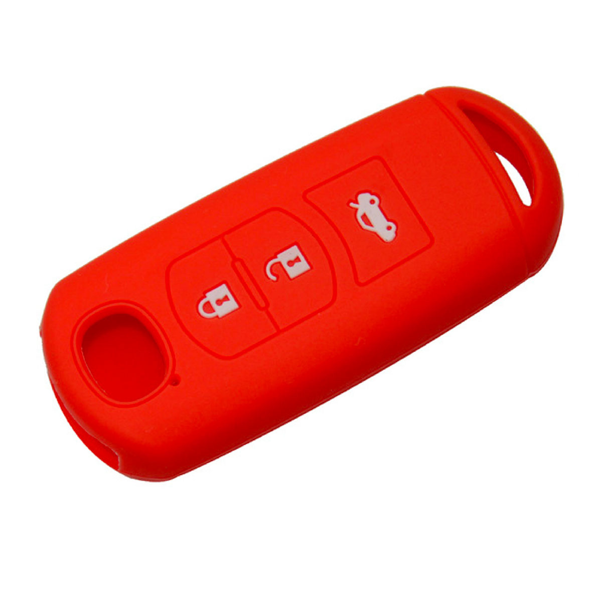 Чехол автосигнализации MAZDA 2, 3, 5, 6, 8, Atenza CX5 CX-7 CX-9 MX-5 RX, на 3 кнопки, силиконовая, цвет красный.