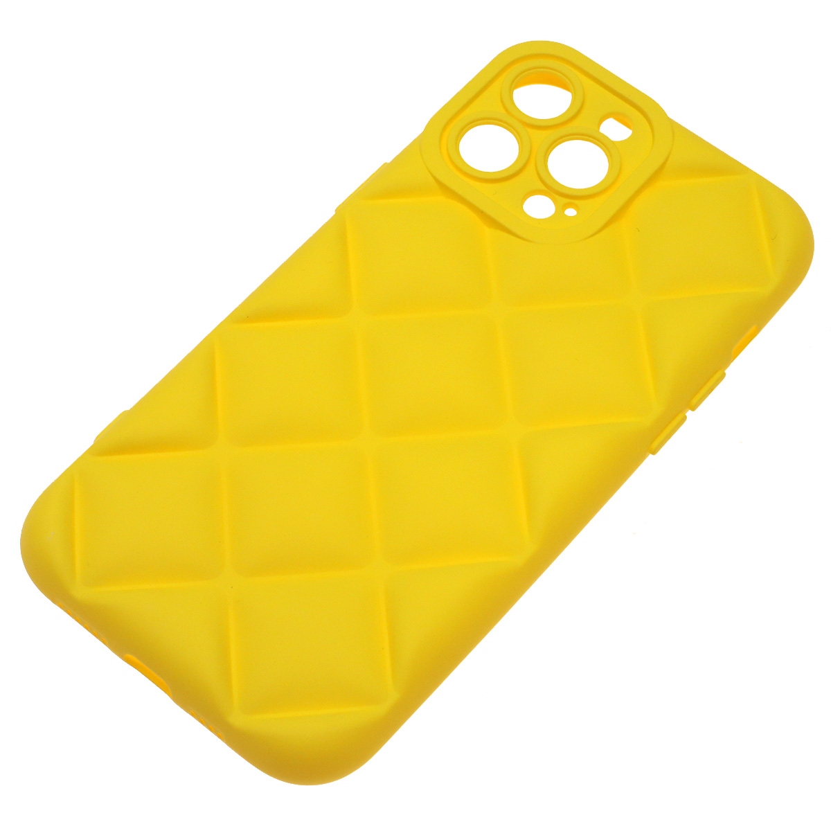 Чехол накладка для APPLE iPhone 13 Pro Max (6.7"), силикон, 3D ромб, цвет желтый