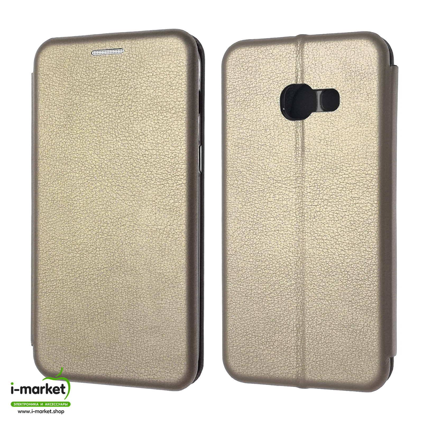 Чехол книжка для SAMSUNG Galaxy A3 2017 (SM-A320), экокожа, визитница, цвет золотистый. Чехол книжка для SAMSUNG Galaxy A3 2017 (SM-A320), экокожа, визитница, цвет золотистый.