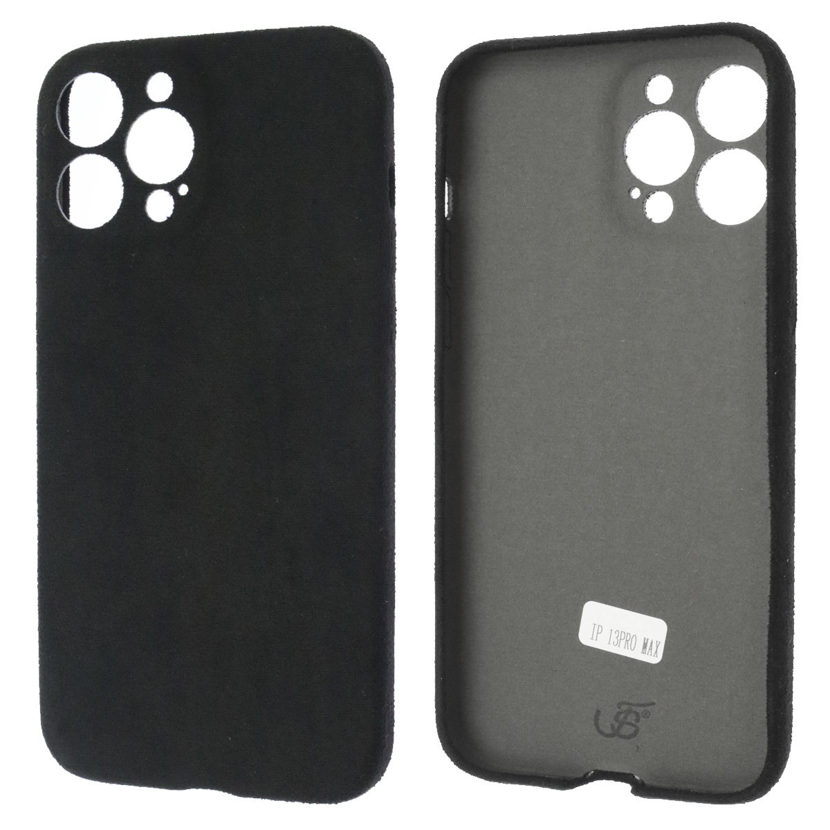 Чехол накладка для APPLE iPhone 13 Pro Max, защита камеры, силикон, имитация алькантара, цвет черный