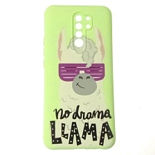 Чехол накладка для XIAOMI Redmi 9, защита камеры, силикон, бархат, рисунок no drama LLAMA Чехол накладка для XIAOMI Redmi 9, защита камеры, силикон, бархат, рисунок no drama LLAMA