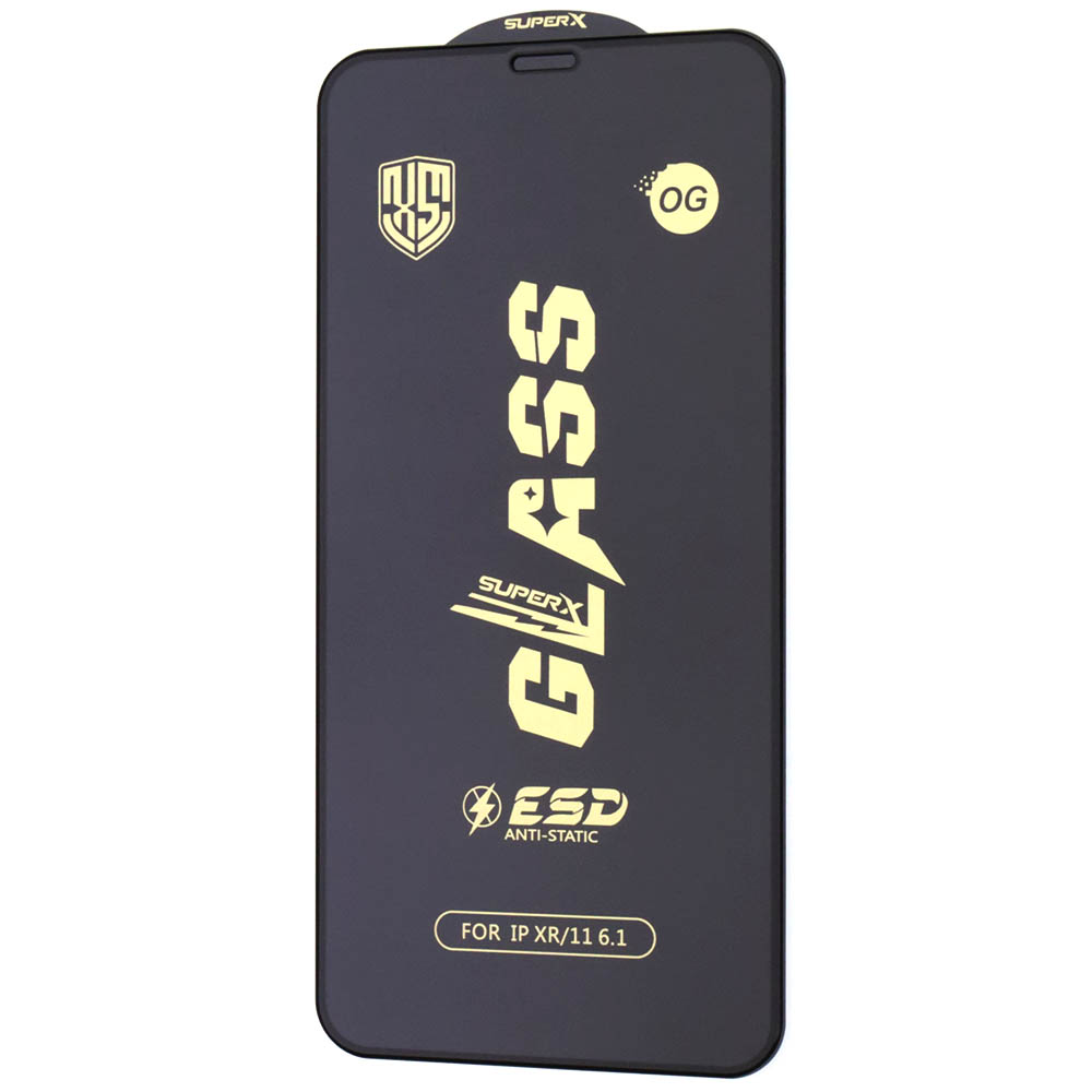 Защитное стекло ESD OG Glass SUPERX для APPLE iPhone 11, iPhone XR, цвет окантовки черный