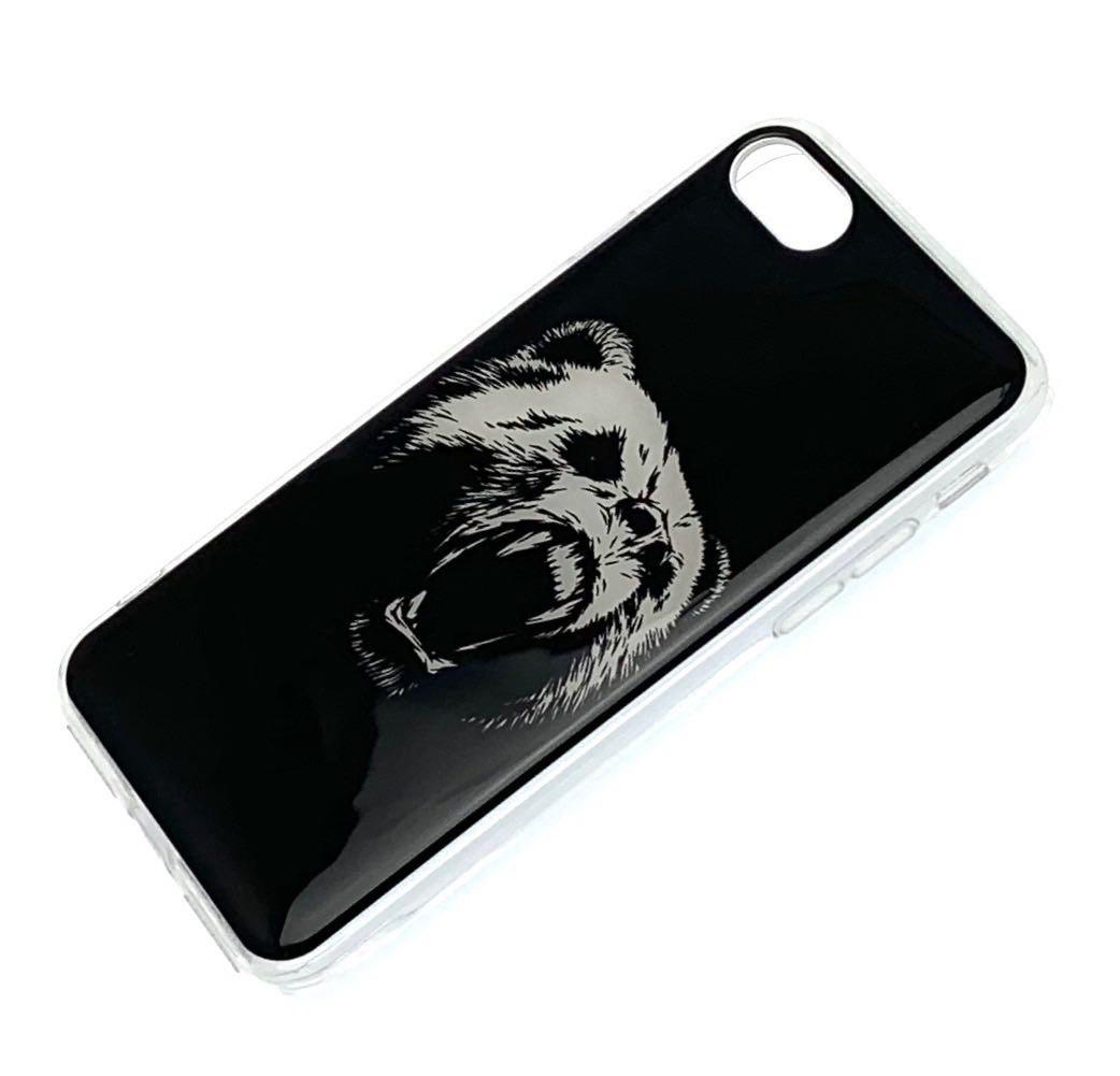 Чехол накладка для APPLE iPhone 7, 8, силикон, рисунок Рычащий медведь.