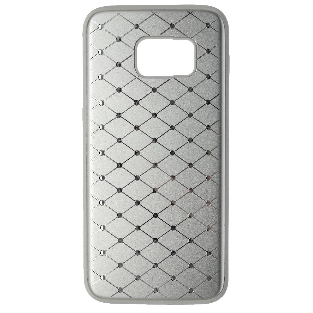 Чехол накладка для SAMSUNG Galaxy S7 (SM-G930), силикон, металл, цвет серебристый