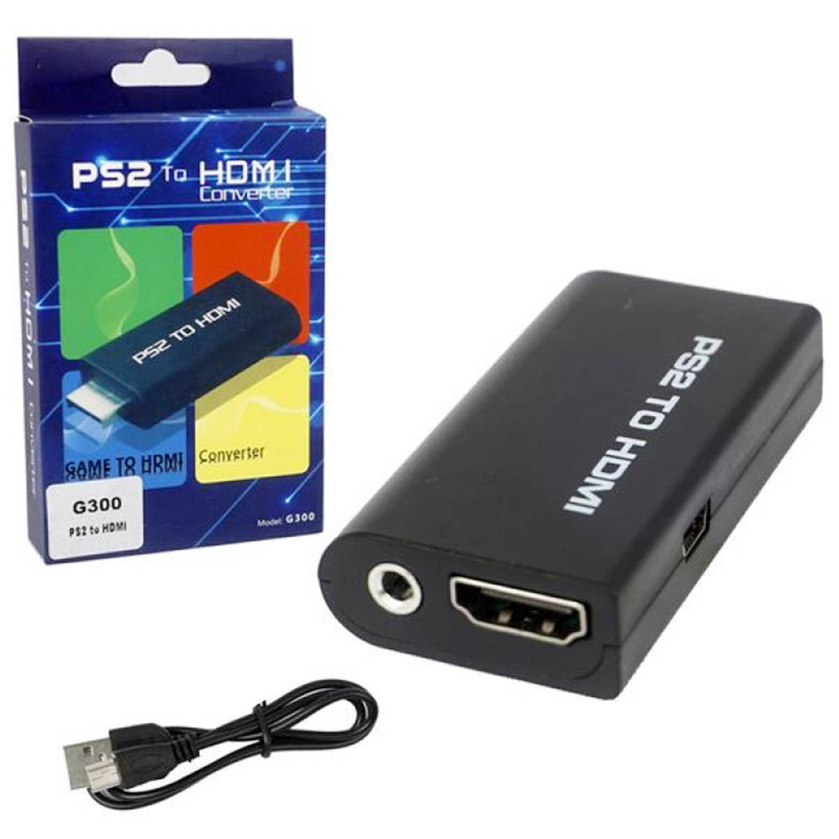 Переходник, адаптер, конвертер G300 PS2 на HDMI, цвет черный