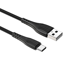 Кабель BOROFONE BX37 Wieldy USB Type C, 3A, длина 1 метр, силикон, цвет черный