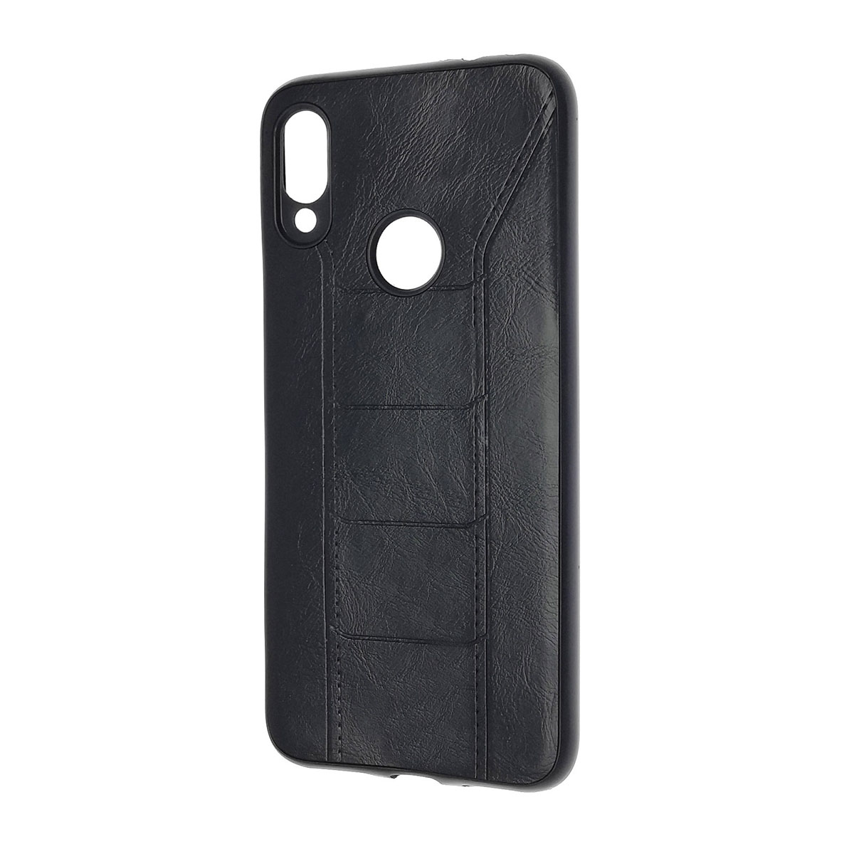 Чехол накладка R3 для XIAOMI Redmi Note 7, Note 7 Pro, силикон, под кожу, цвет черный