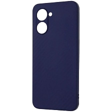 Чехол накладка для Realme C33, силикон, карбон, цвет синий Чехол накладка для Realme C33, силикон, карбон, цвет синий