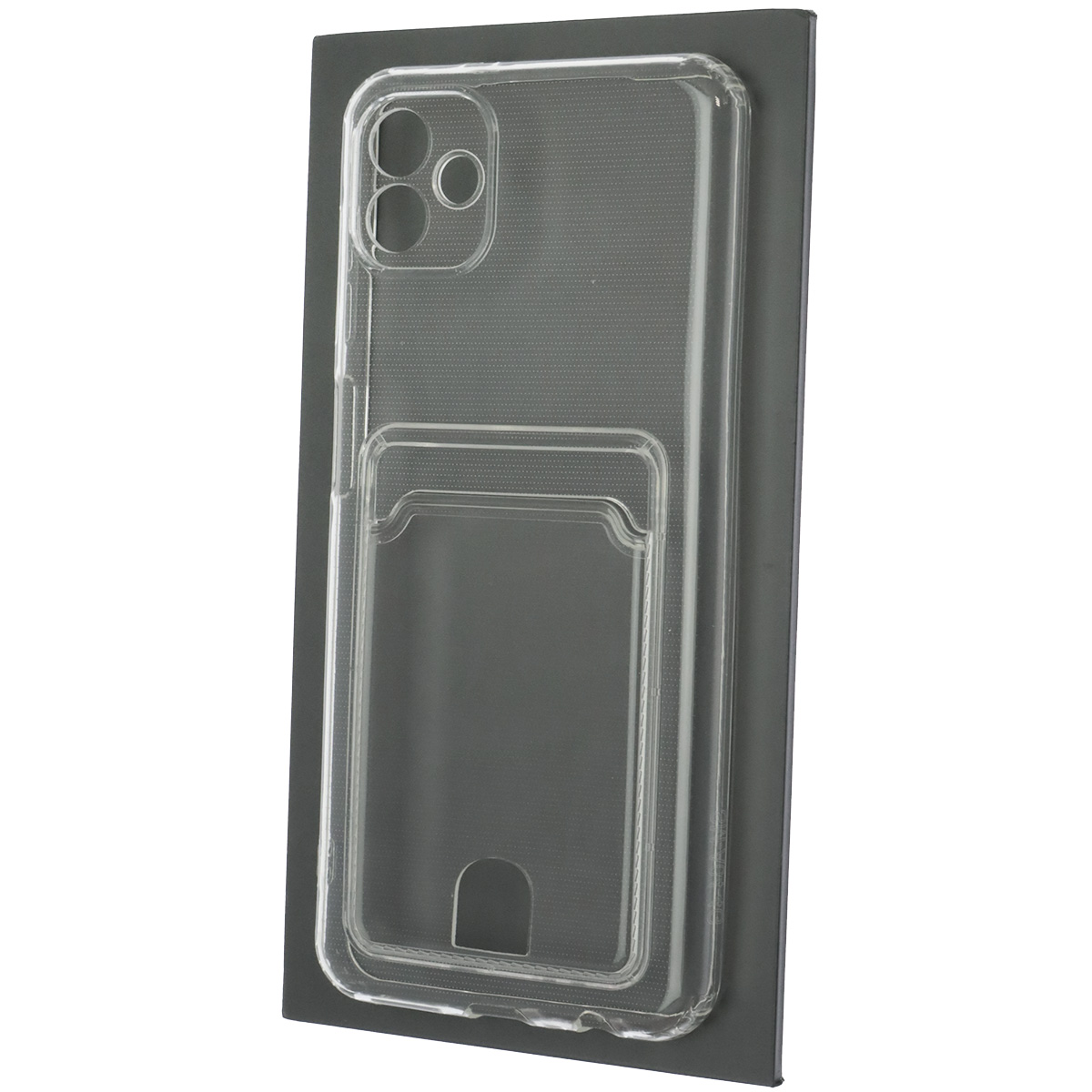 Чехол накладка CARD CASE для SAMSUNG Galaxy A04, силикон, отдел для карт, цвет прозрачный