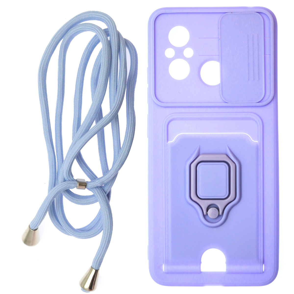 Чехол накладка MULTI FUNCTION 4 в 1 для XIAOMI Redmi 12C, XIAOMI POCO C55, цвет сиреневый