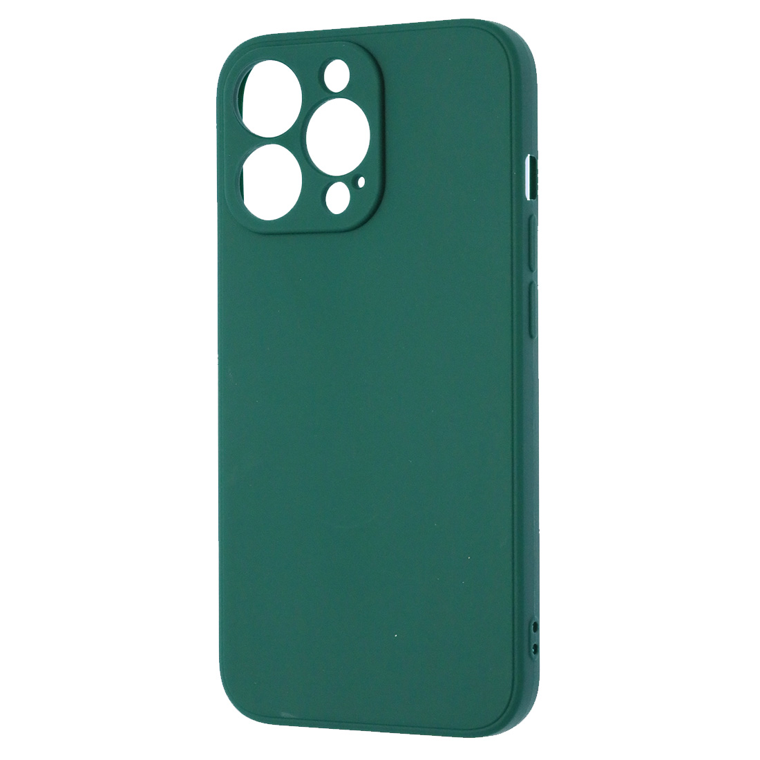 Чехол накладка для APPLE iPhone 13 Pro, силикон, бархат, цвет темно зеленый