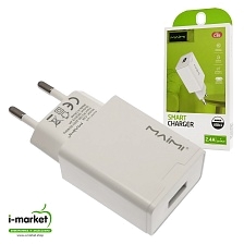 MAIMI C43 СЗУ (сетевое зарядное устройство) на 1 USB порт, 5V-2.1A, цвет белый