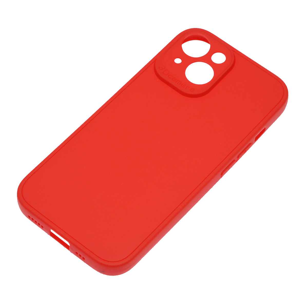 Чехол накладка для APPLE iPhone 15, защита камеры, силикон, матовый, цвет красный