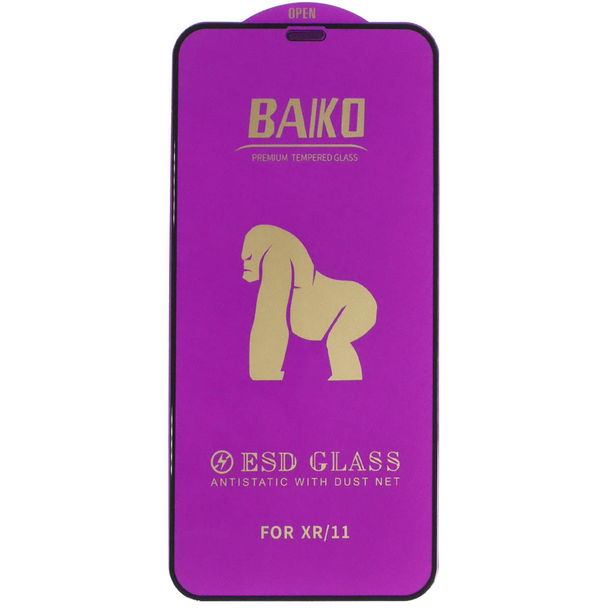 Защитное стекло BAIKO для APPLE iPhone XR, iPhone 11, с сеточкой на динамике, цвет окантовки черный