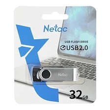 Флешка USB 2.0 32GB NETAC U505, цвет черно серебристый
