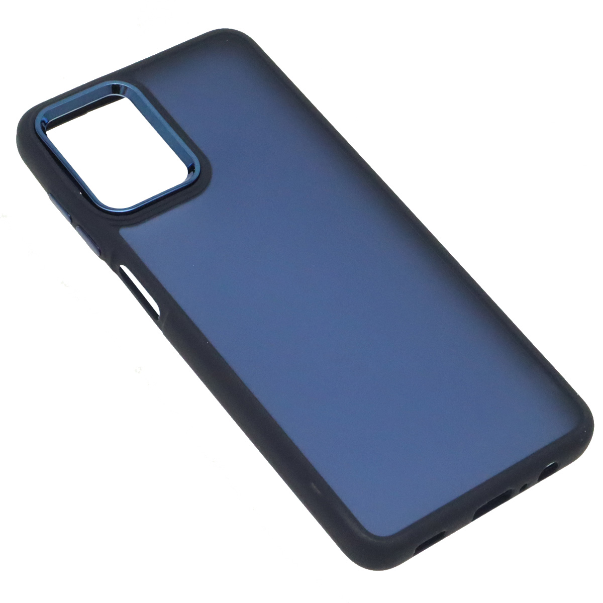 Чехол накладка для SAMSUNG Galaxy A12 4G (SM-A125), M12 (SM-A125F), силикон, пластик, цвет окантовки темно синий