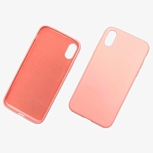 Чехол накладка для APPLE iPhone X, XS, силикон, цвет розовый.