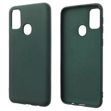 Чехол накладка NANO для SAMSUNG Galaxy M30s (SM-M307F), M21 (SM-M215), силикон, бархат, цвет темно зеленый