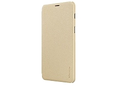 Sparkle чехол-книга Nillkin для SAMSUNG Galaxy A8-plus 2018/A730F золото.
